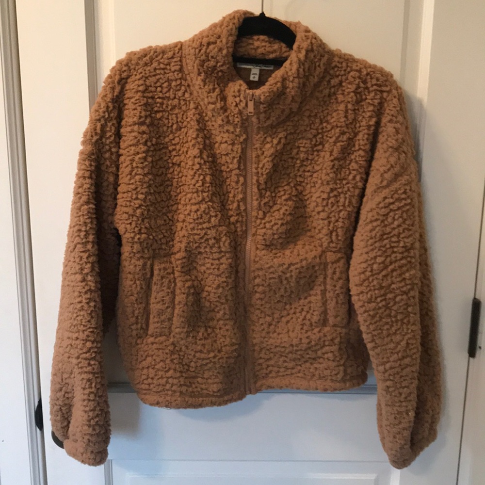 Express light brown teddy bear coat size s
